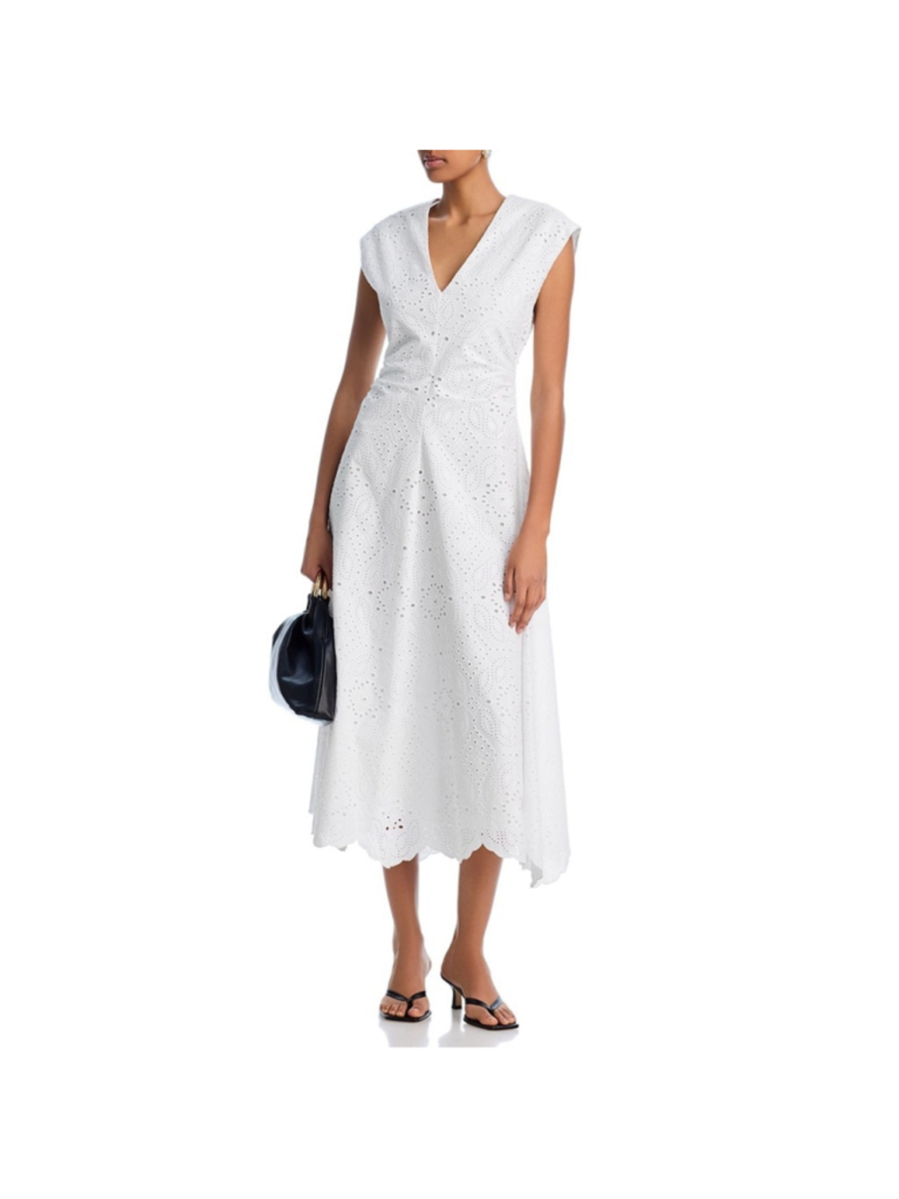 Veronica Beard Aven White Eyelet Midi Dress - Picture 3 of 11